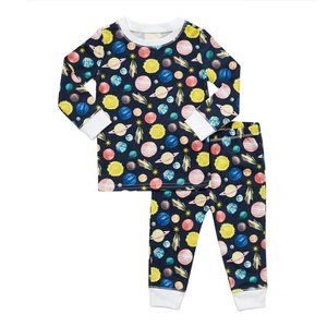 NEW Hart + Land Kids Unisex Colorful Space Planets Pima Cotton Pajama Set, size